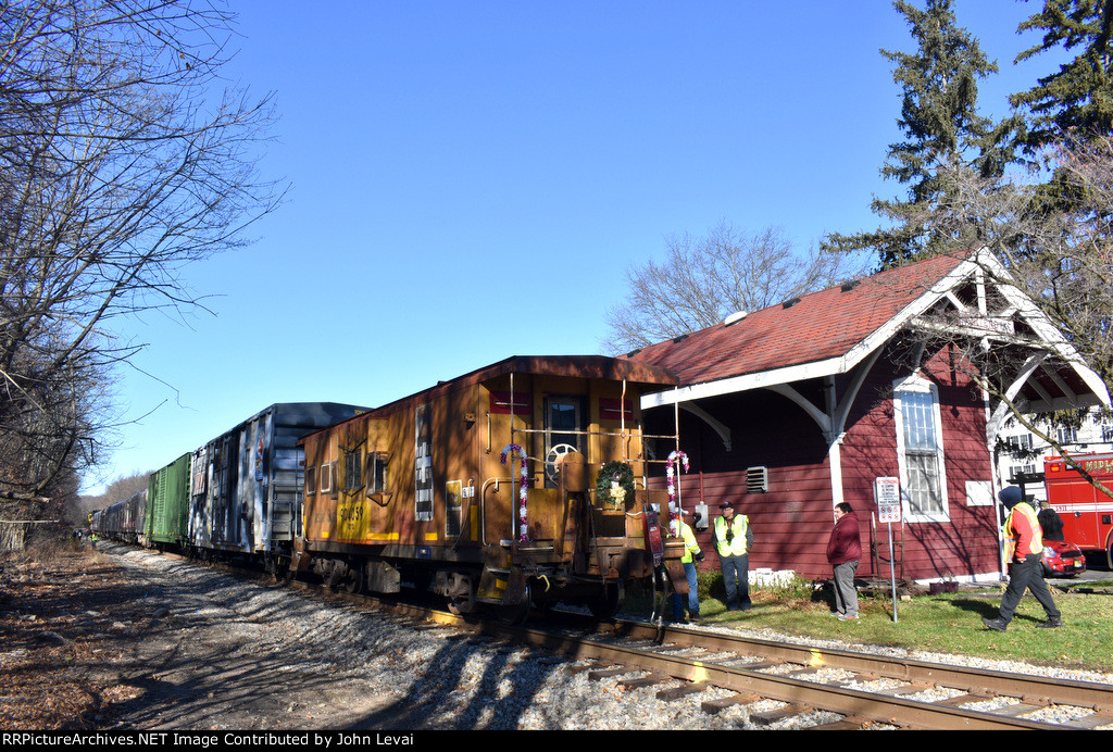 Here is the restored Wortendyke Station building with the train parked on the left